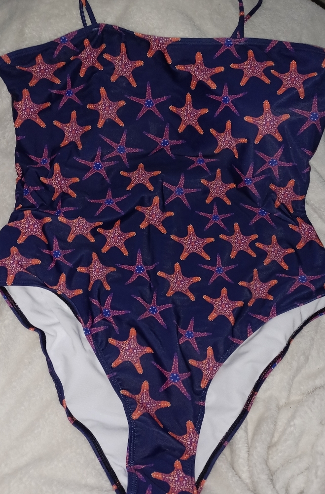 Plus Size One Piece Swimsuit Star Fish Print